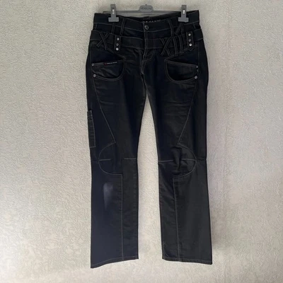 Cipo & Baxx Men's Black Jeans W31 Gothic Biker Techwear Y2K Pants Rivet Details Foto 1 de 4