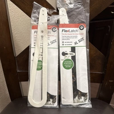 2pk FlexLatch Cat Door Holder Latch Adjustable Alternative Installs Fast Strap - Image 1 of 3