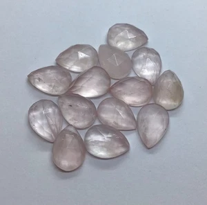 AAA Natural Rose Quartz Pear Rose Cut Loose Gemstone For Assorted All Jewelry - Picture 1 of 5