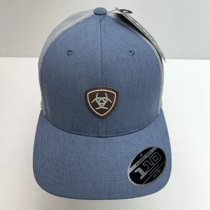 Gorra de Béisbol ARIAT Adulto OS Lona Malla Ajuste Flexible Correa Escudo Trasero Logo Azul Nueva con Etiquetas - Imagen 1 de 14