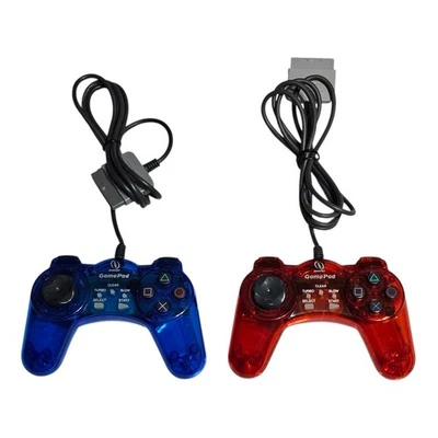 Controlador Interact Performance Game Pad Rojo y Azul Transparente Sony Playstation PS1 Foto 1 de 4