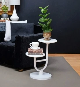 ⚪ modern SIDE end TABLE living room DOLL FURNITURE diorama 1/6 scale for BARBIE - Picture 1 of 6