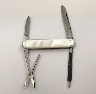 Vom Cleff & Co. Gentleman’s Knife Mother of PEARL Scissors File Vintage 11818-OR - Image 1 of 4