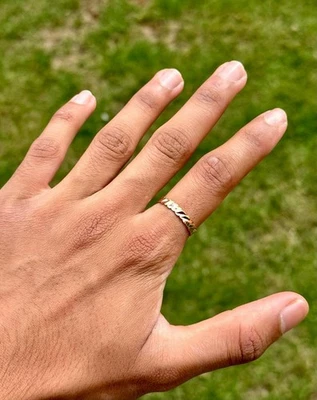 Anel de bronze cobre olho mau amuleto proteção pura Nazar hindu sikh challa i26R - Imagem 1 de 4