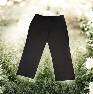 ANNE KLEIN Pantalón Negro Vestido Pantalones ELÁSTICOS Cintura Lados Mujer’s PLUS Talla 18W Foto 1 de 4
