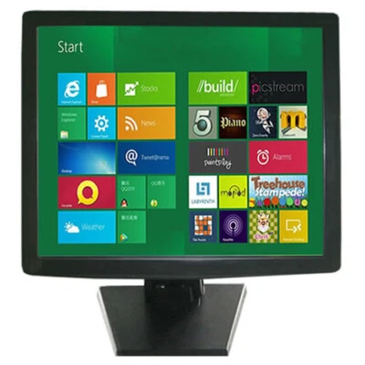 17" inch 4-wire Resistive Stand Touchscreen LCD VGA Touch Screen Monitor LCD POS - Image 1 of 4