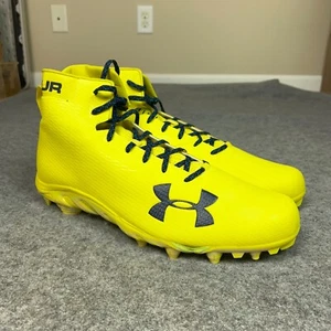 Under Armour Mens Football Cleat 18 Neon Yellow Lacrosse Shoe Spine Sports G21 - Picture 1 of 11