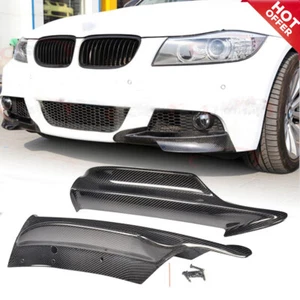 Carbon Fiber Front Bumper Splitters Lip for BMW E90 320i M-Sport Sedan 2006-2008 - Picture 1 of 12