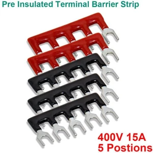 Dual  Row 5 Positions 600V 15A Screw Terminal Strip with Barrier Strip 5 Sets - Picture 1 of 6