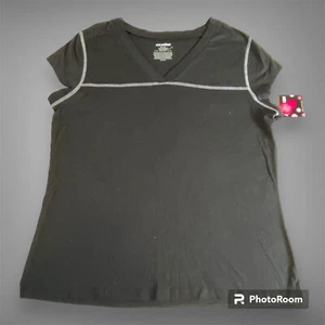 NWT Vintage Joe Boxer Kmart Womens XL Black Sleepwear Top White Stitching V-neck - Picture 1 of 7