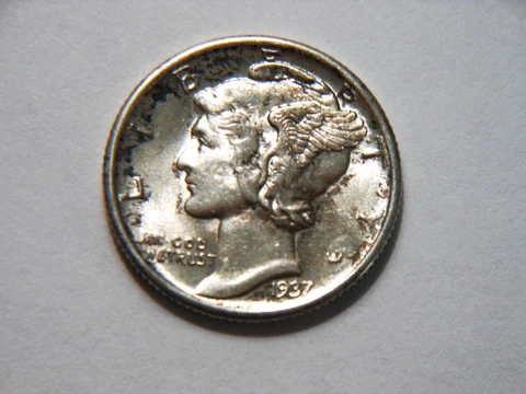 1937-P BU Silver Mercury Dime,  Nice *Higher Grade* Coin for any Collection Cover