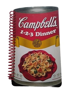 2004 VINTAGE CAMPBELL’S 123 DINNER RECIPE BOOK - CAN SHAPE HARDCOVER BOOK - Bild 1 von 2