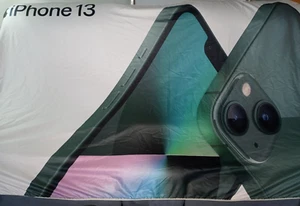 Authentic 14ft iPhone 13 Cloth Banner Wall Decoration - Pristine Condition - Picture 1 of 7