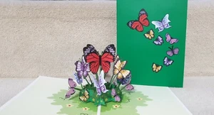 Luxurious 3D Pop Up Butterfly's Garden Card.(Birthday, Get Well Thank You) Blank - Picture 1 of 5