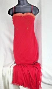 Vintage Y2k Bonkers Maxikleid Größe Medium asiatischer Stil rot mulan Fee gold USA - Bild 1 von 14