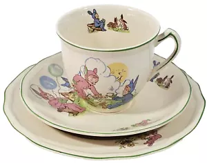 Alfred Meakin - Pixieware - Juego de taza de té, platillo y plato pequeño - Años 50 - Raro - Imagen 1 de 9