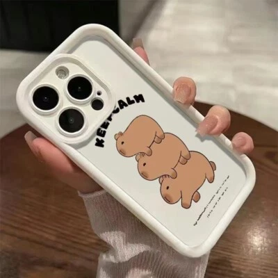 Case For iPhone 16 Pro Max 15 14 13 12 11 XR XS 8 7 6 Cute Capybara Phone Cover - Image 1 of 4
