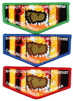 Tribe of Littlefoot Camp Indian Trails Bigfoot Lodge Flap Set  Glacier's Edge WI - Image 1 of 2
