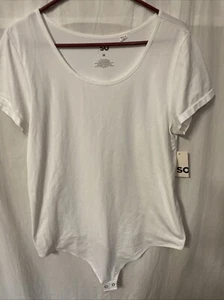Juniors' Plus Size SO® Seamless Short Sleeve Bodysuit Size 3X White - Picture 1 of 6