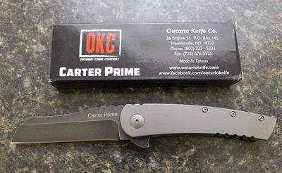 Ontario Knife Company Carter Prime Stonewash D2 Titanio Framelock Aleta 8875 Foto 1 de 4