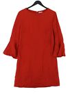 Jigsaw Women's Midi Dress Uk 12 Red Viscose With Polyester A-Line
