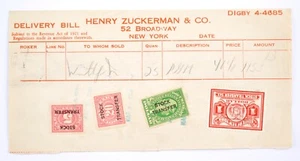 Sello de transferencia/documento de acciones vintage del estado de Nueva York - Carlisle, Mellick Co. - Imagen 1 de 5