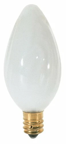 Satco S3372 120V Candelabra Base 25-Watt F10 Light Bulb, White - Image 1 of 1