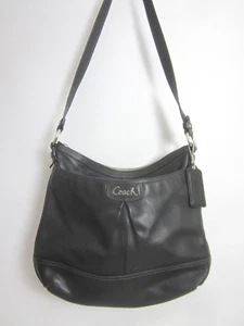 Coach Park Duffle Black Leather Shoulder Crossbody Bag A1357-F19726 Fob Purse - Picture 1 of 15