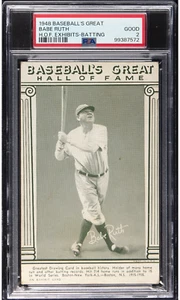 1948 Baseball's Great Hall of Fame Exhibits Babe Ruth (Batting) PSA 2 Good - Bild 1 von 2