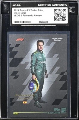 2024 Topps Turbo Attax Formula 1 F1 LE Black Edge Fernando Alonso CGC Authentic - Image 1 of 2