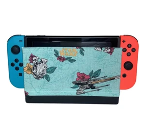 Star Wars Teal Floral Nintendo Switch Dock Cover Screen Protector Accessory - Picture 1 of 1