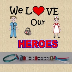We Love Our Heroes Kitchen Refrigerator Magnet and Key Ring - Picture 1 of 1