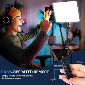 10 inch LED dimmable photo and video light panel 130cm bracket kit - Picture 1 of 10