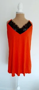 Simply Be Orange black lace Ladies Camisole Top Blouse Size 12 BNWT - Picture 1 of 5