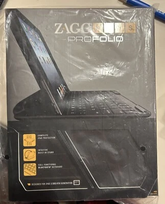 NEW Zagg Keys Pro Folio Apple iPad 4th 3rd 2nd Gen Black Case Keyboard - Image 1 of 4