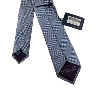 Corbata delgada Charles Tyrwhitt azul a cuadros de prisionero de guerra 100 % seda hecha a mano en Inglaterra - Imagen 1 de 8