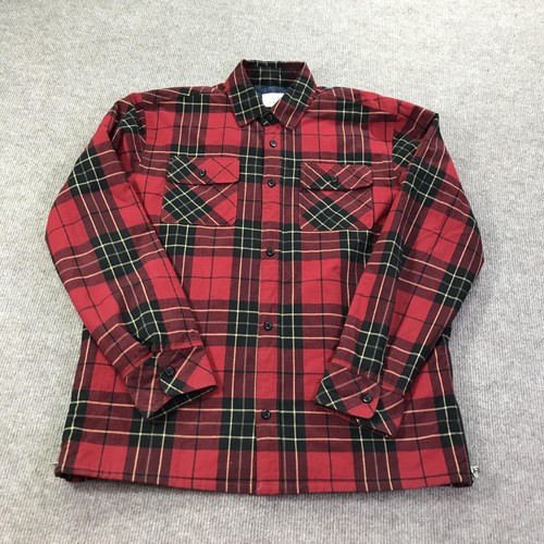 Giacca FOG Fear Of God uomo media rossa nera quadri flanella trapuntata foderata zip