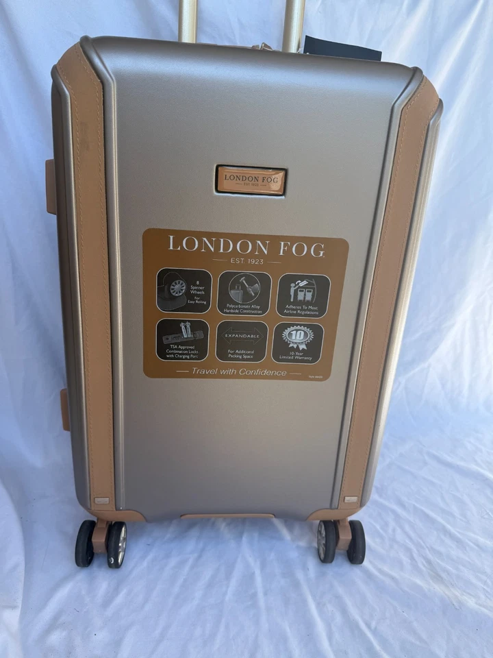 London Fog NEW Regent 21" Expandable Spinner Carry-on Luggage Hardcase Tsa Lock - Image 1 of 4