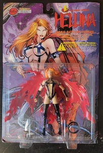 1997 SKYBOLT TOYZ DIRECT HELLINA COMIC MEGA ACTION FIGURE - NEW ON CARD - Picture 1 of 4