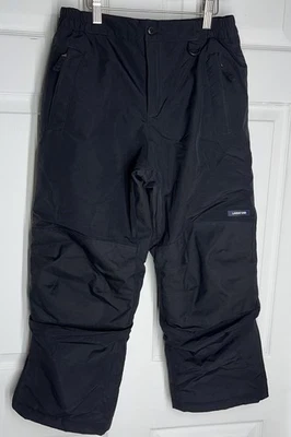 Lands End Kids Snow Ski Pants Insulated Iron Knee Seat Black Unisex Size 10H - Image 1 of 4