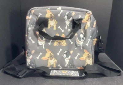 Frenchie Bulldog ткани охладитель или ланч коробка сумка водонепроницаемый внутри новый 11 «Hx10» L - Изображение 1 из 4