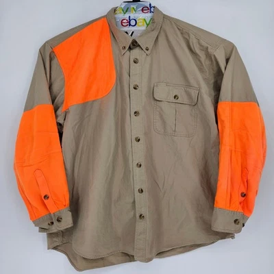 Cabelas Shirt Mens 3XLT Orange Brown Shooting Button Down Outdoors Hunting - Image 1 of 4