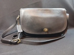 Bandolera Coach 9790 City vintage cuero negro latón herrajes - Imagen 1 de 14