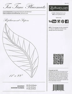 Judy Niemeyer Tea Time Leaf Placemats ~ Replacement Extra Papers - Quilt Pattern - Picture 1 of 6