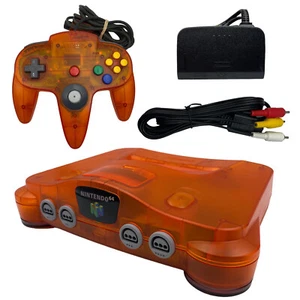 Nintendo 64 Console Fire Orange Funtastic Edition w/ Controller + Cables PAL - Picture 1 of 13