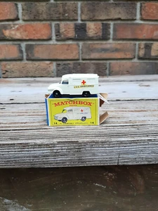 Vintage 1960's Matchbox Lesney Original Lomas Ambulance #14 with Box England - Picture 1 of 12