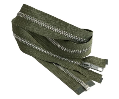 20 Inch YKK #5 Medium Weight Aluminum Metal Jacket Zipper Separating Made in USA