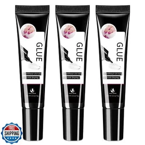 3Pcs Solid Nail Glue Gel for Press On Nail, No Need for UV Lamp, Super Strong - Picture 1 of 5