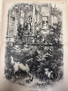 1878 Harpers Weekly Centerfold - May 18 - Our Neighbor's children - Thomas Nast - Picture 1 of 1