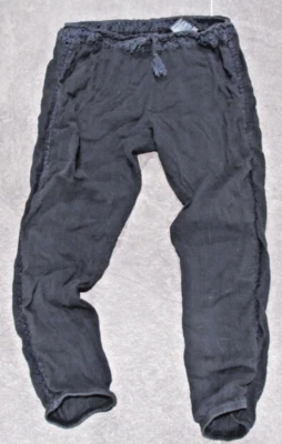 vtg Volcom FRANCE Black 100% COTTON Crochet Pants Sheer M boho festival rave S - Image 1 of 4